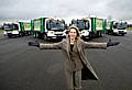 Cabinet member for environment and sustainability Councillor Wera Hobhouse presents the new fleet of recycling vehicles.