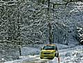 Matt Griffin and Joe Cruttenden battle their way through the snow in the Forest of Dean.