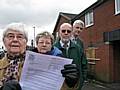 Concerned: Jean Welsby, Beryl Hudson and Rod Broome with Councillor William Hobhouse