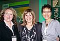 Angie Smith of Choice Estates (left) and WEI’s Elaine Simons (right) at the 2008 Prowess Conference with TV presenter Maggie Philbin.