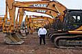 PGC Demolition and Skip Hire managing director Peter Cordwell with some of the company diggers.