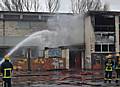 Firefighters tackle the blaze at the former Langley school on Thirlmere Drive.