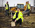 Duncan Cooper of Rochdale Development Agency (front) with Mike Quigley Groundwork Supervisor (left) and volunteer Matthew Taylor (right).