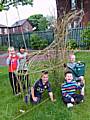 Youngsters at Syke Community Base created willow animal sculptures to liven up their garden.