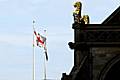 The flag of St George flying at the Town Hall.