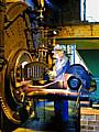 Stoking the steam engine at the Ellenroad Museum.