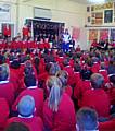 Kerri- Anne Payne talks to pupils about her Olympic success and to aim high for their dreams.