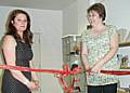 Exciting times: Jo Potts and Jane Glaysher-White cut the ribbon on Thursday