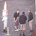 CCTV still of youths trespassing at Heywood Railway Station.