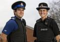 Police officers' new 'modern' uniform.