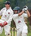 Milnrow professional Kamran Younis strikes out.