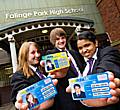 Prove it! School pupils with their new ID cards