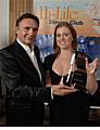 Alison Seagrave recieves the Hi-life Best Chef Award from Raymond Blanc 