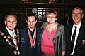 Rochdale Mayor Councillor Keith Swift and Mayoress Sue Etchells with Jamie Kelly and Aquabears coach David Crouch.