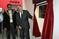 The Mayor of Rochdale, Councillor Zulfiqar Ali alongside the Duke of Gloucester as he unveils the commemorative plaque 