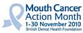 The Mouth Cancer Action month logo