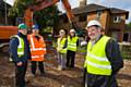 Seeing the start of demolition: Gary Sladen, Environmental Surveyor, RBH, Ken Palmer, Palmer Demolition, Claire Tostevin, Head of New Business & Regeneration, RBH, Linda Byrne, Vision for Kirkholt and Councillor Dale Mulgrew
