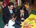 Baroness Warsi and Mudasir Dean at the Castlemere Community Centre