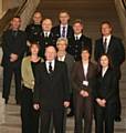 Michael Cross from the Rochdale Youth Offending Team, Sgt Jay Beeken, John Crawforth of the Greater Manchester Probation Trust, Assistant Chief Constable Terry Sweeney, Chief Superintendent John O’Hare, Sgt Paul Walsh, Jennet Peters, Joyce Boyd, Maria Albuquerque-Neale, Caroline Page and Councillor Ted Flynn at the launch of Integrated Offender Management Team.