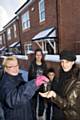 Rita Gratton, Housing officer at RBH, Shauna, Safee and Sarah Holden.  