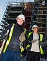 Roy and Chris on site at the Rochdale Sixth Form Centre.