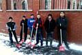 Members of the community armed with their spades ready to shift the snow