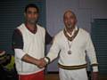 Wajid of Baba XI receiving Man of the match award from Tayyab of RYCC2