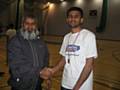 Bilal of Jandians receiving Man of the match medal from Haji Zafar (Playing Committee member of RSCL).