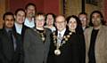 Noorul Choudhury, Brendan Burke, Colin T Lambert, Mayoress, Carmel Lambert, Mayor, Pauline Journeaux (Rochdale Online), Stephen Dooley, Farooq Ahmed (Veenas)
