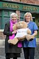 Fay Wanless with Coronation Street actor Julie Hesmondhalgh at the Rovers Return