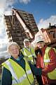 Mary Jepson sees demolition get underway, with local Councillors, Terry Linden and Lil Murphy