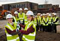 Holding the spade are Jack Wilcock and Melissa Rob from year 7. Behind are Head Girl Laila Bouassab and Head Boy Ali Afzal and Headteacher Steve Britton.
