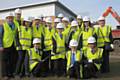 Front: Year 7 pupils from the school. 
Background: Councillor Keith Swift; Richard Parker - Chair of Governors; Deputy Head Darren Randle; Cheryl Eastwood - Director of Children’s Services; Gerry Hanson - Carillion Director; Claire Butler – General Manager Inspired Spaces Rochdale; and Councillor Irene Davidson.
