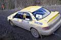 Subaru Impreza rally car that was co-driven by Newhey's Joe Cruttenden at the weekend