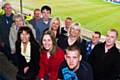  (Back row left to right) Harold and Margaret Appleby, Ian and Jack Moore, Donna and Nathan Tordoff, Irene and Barry Whitehead, Matty Stewart. Front: Val White and Jill Hodkinson (Rochdale Borough Council) and Ashley Stewart, before the match at Spotland.
