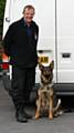 Dave with a very pregnant German Shepherd named Xena