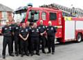 Union Learning Representative Shaun O’Neill, along with Rob Joyce, Andy Bolton, Nick Wharton, Pete Taylor, Des Pritchard, Ben Calvert and Dave Harrison from Green Watch at Rochdale Fire Station