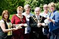 Marie Curie Cancer Care - Blooming Great Tea Party. Diane Page, Mayoress Sue Etchells, Marie Curie nurse Helen Ashworth, Mayor Keith Swift, Marie Curie nurse Lynne West and Marie Curie Support Group vice chairwoman Christine Morgan