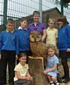 Headteacher Lynne Coxell with pupils from St Edward’s Primary School in Castleton