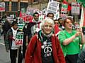 Rae Street leads the protest