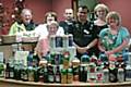 Officers deliver drinks for hospice residents