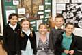 Headteacher Julia Sandiford-Mitchell with pupils from Shawclough Community Primary School