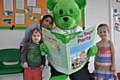 Charity mascot, Humphrey, with children from Kids Allowed