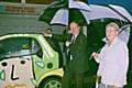 Simon Danczuk MP, with the Smart car and Chairwoman of the Rochdale Branch, Eleanor Marshall