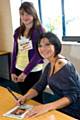 A young fan meets Ms Marsh in the library