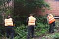 Offenders clean-up Spodden Street as part of their Community Payback punishment