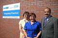 Practice Manager Louise Clemens, Nurse Karen Stone and Kingsway Councillor Naim Mahmud