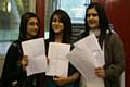 Saman Saeed, Haseena Zaitoon and Sana Jariq from Springhill High School show off their results