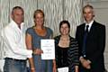 Rod Slater Managing Director, Mandy Smith Restaurant Manager and Jill Somerville Marketing Manager collect their award from the Garden Centre Association 