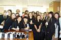 Hopwood Hall College students with their own brand shampoos